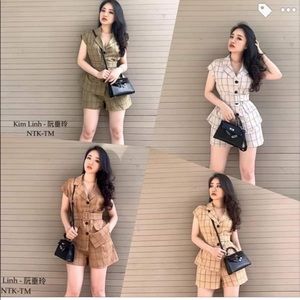 🌙NEW! Plaid Matching Set with Belt